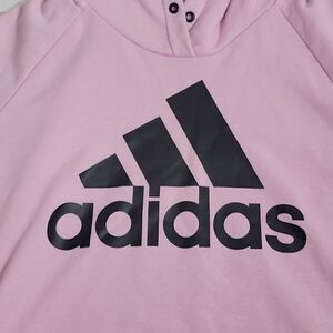 𝅺adidas Womens XSmall Hoodie Lighter with Jersey Lineing Pink and Black